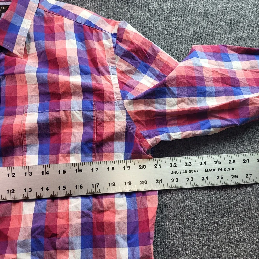 Banana Republic Soft Wash‎ Mens Large Plaid Button Down Long Sleeve Shirt